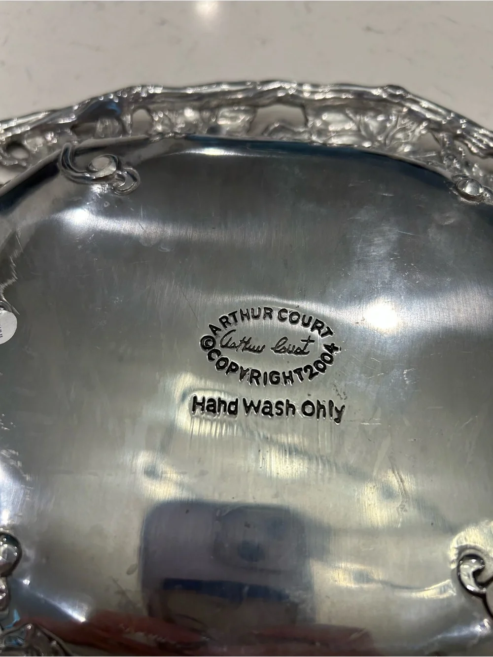 Arthur Court Silver-Tone Grape Motif Serving Tray